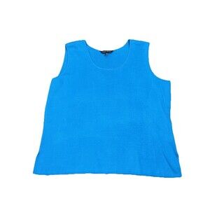 MING WANG Top Size 3XL Acrylic Sleeveless Shell Tank Layering Turquoise